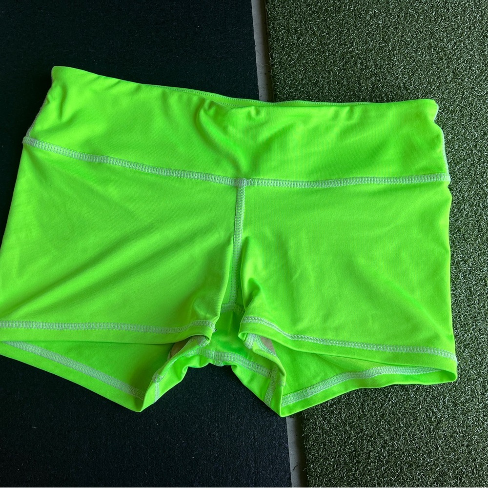 Neon Green Fleo Women's Athletic Shorts